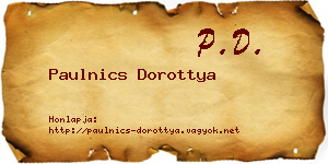 Paulnics Dorottya névjegykártya